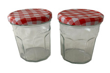 Bonne Maman Empty Jars Gingham Lids Red Crafts Projects Set of 2