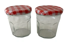 Bonne Maman Empty Jars Gingham Lids Red Crafts Projects Set of 2