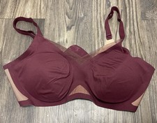 Honeylove Crossover Wireless Mesh Bra Color Fig Size Large