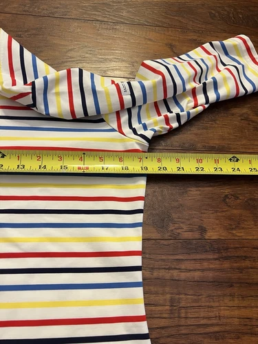 Saint James M/L US FR 5-46 White Red Yellow Blue Striped Shirt - Picture 4 of 9