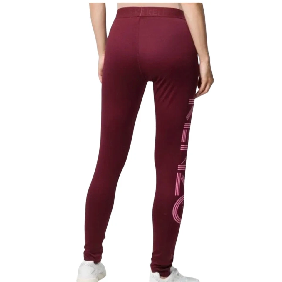 Kenzo Paris Purple Leggings Knit Print Logo Leggings size XL - Image 2 of 4