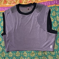 Free People My Time  Cropped Navy Flowy Overs...