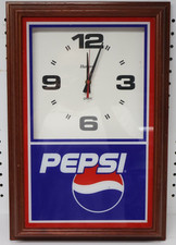 Vintage Pepsi Hanover Quartz Advertising Battery Operated Clock 19x13x3 Working