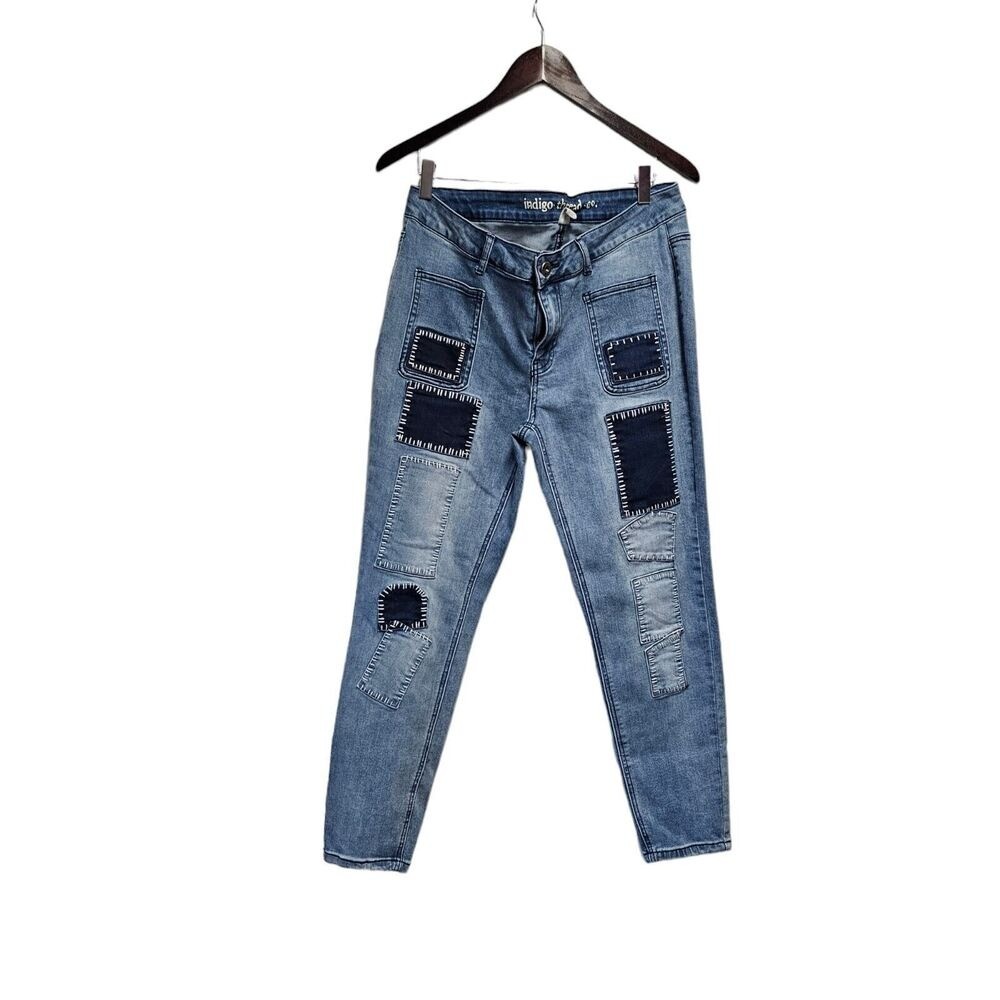 INDIGO THREAD CO. Jeans Patchwork Tapered Size 10 - image 2