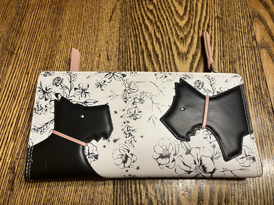 Radley London Face to Face Scottie Dogs Floral Clutch Wallet White Pink Black