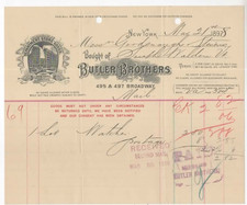 1898 New York Billhead Butler Brothers Wholes...