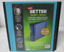 Staples Better 3 Inch Ring Binder BLUE Heavy Duty Binder School Work 600 PAGES