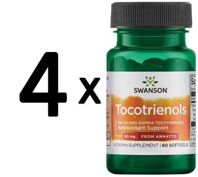 4 x Swanson Tocotrienols, 50mg - 60 softgels (611,06 EUR/kg)