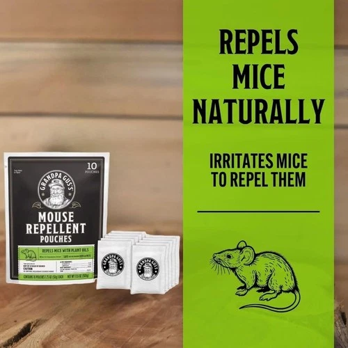 10pk Grandpa Gus's Natural Mouse Deterrent Pouches Peppermint Air Freshener image 2