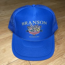 Vintage Branson Missouri Blue Country Music Boot Trucker Mesh Snapback Hat CLEAN