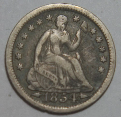 1854 Liberty Seated Silver Half Dime - H10C - See Pics - No Reserve!