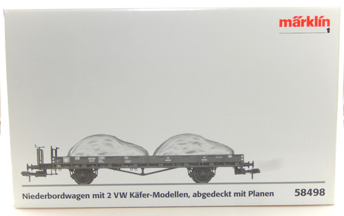 Märklin Spur 1 58498 Niederbordwagen mit 2 VW Käfer-Modellen, mit Planen | Condition: Gebraucht