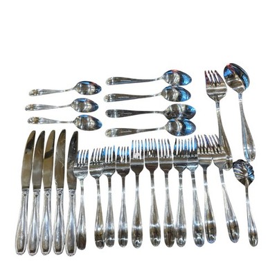 Pfaltzgraff Linden 18/10 Stainless Flatware 26 Pc Mixed Lot w Servers silverware
