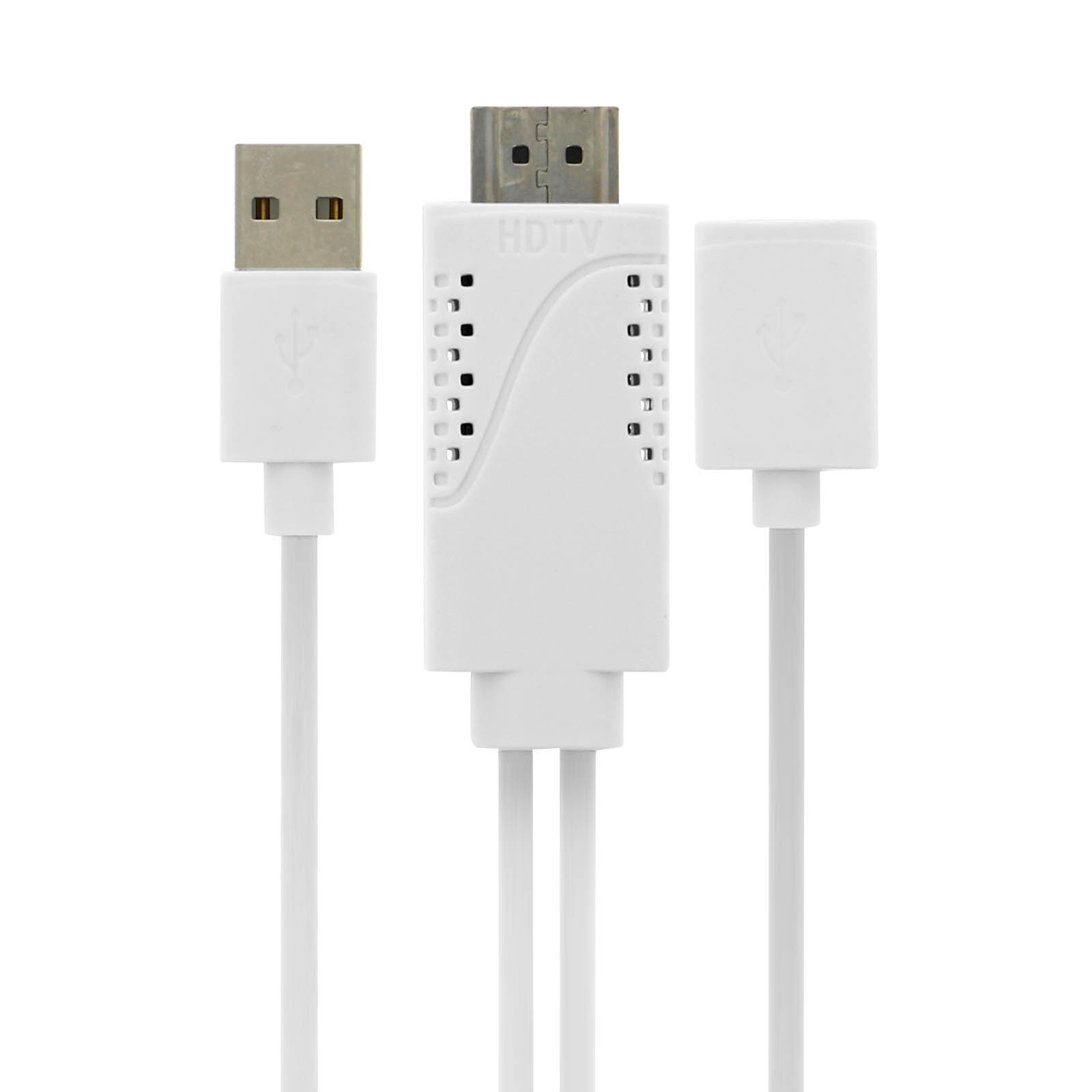 Câble de duplication écran smartphone vers TV port HDMI mâle et USB alimentation