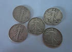 Walking Liberty half dollar lot 1934s, 1940, 1941, 1941s, 1943 XF+ 90% silver