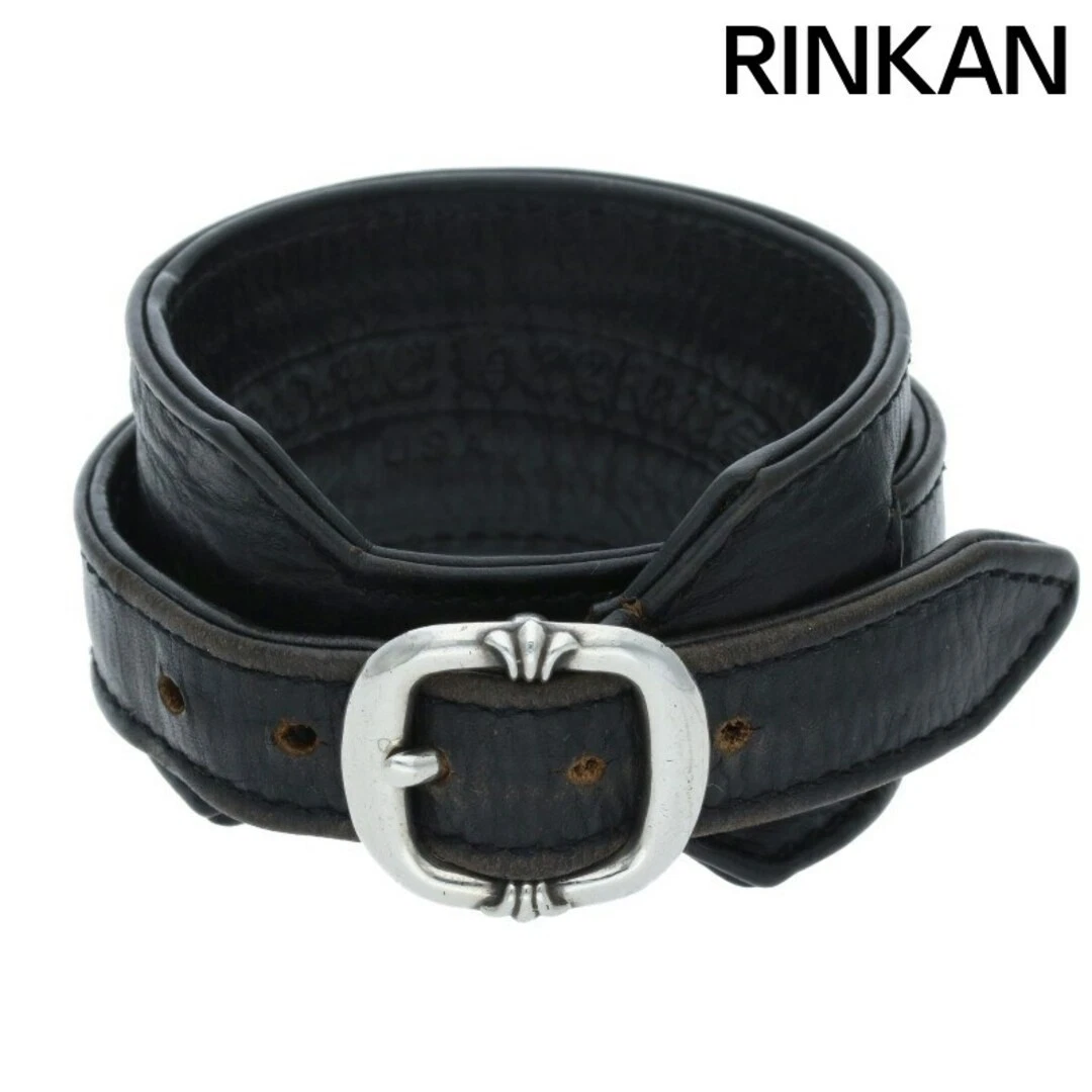 CHROME HEARTS Bracciale uomo pelle rock and roll cuori cromati RR PICCOLA FIBBIA u 21e92