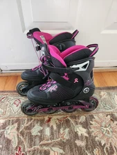 Used K2 Alexis X Pro Inline Skates U.S Size 7, 84mm80mm80a Rollerblades + Helmet