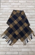 Cashmink vintage brown check men's scarf made in Germany 135x28 cm