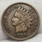 1899 Indian Head Penny Cent XF Extremely Fine Full Liberty 2+ Diamonds IC99c