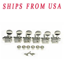 KAISH Nickel Lefty Split Shaft Vintage Guitar Tuning Pegs Tuners Machine Heads