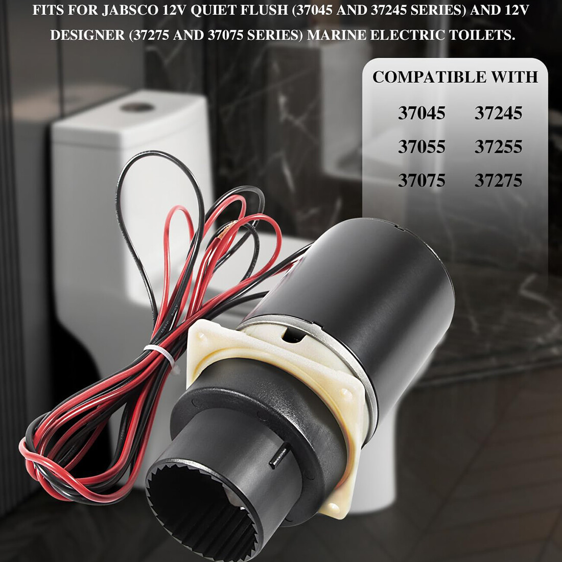 12V Motor Pump Quiet Flush Designer Series Electric Toilet