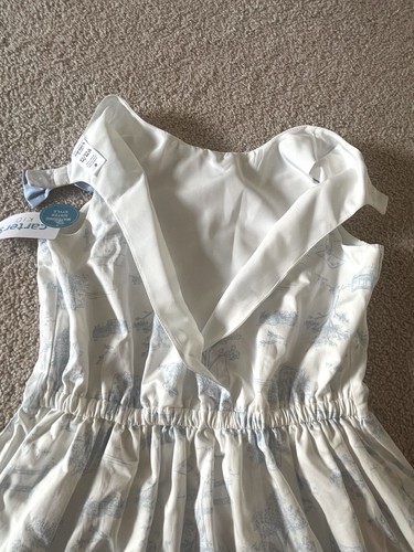 Carter Dress Girls Size 12 Knee Length Sleeveless Button Easter White Blue NWT - Picture 12 of 13