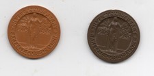 Dos medallones de baquelita aniversario de plata 1935 Bakelite Corporation 1910-1935