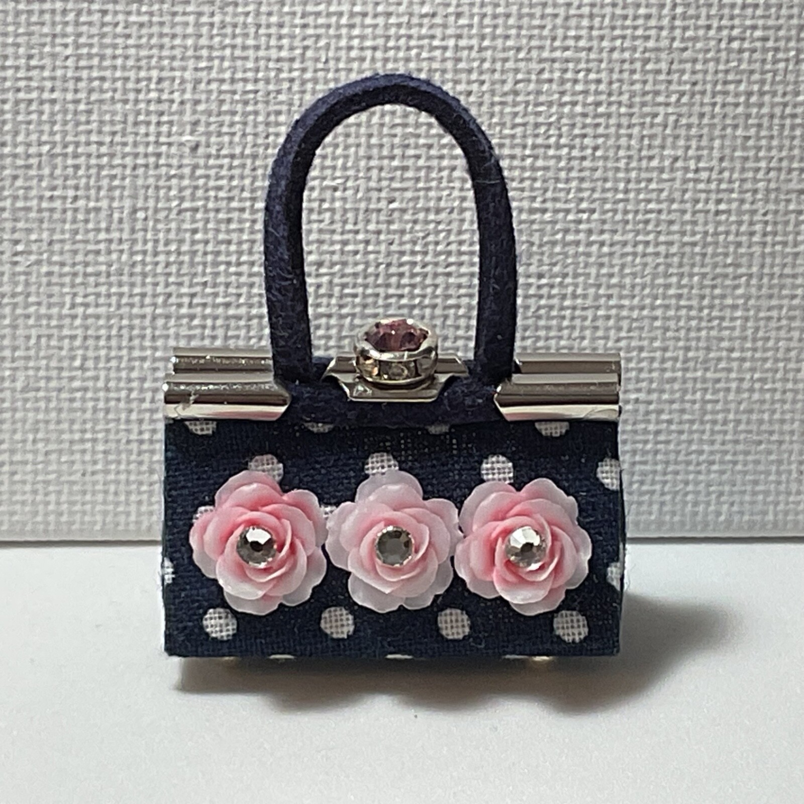 OOAK Barbie Doll Purse Navy Blue Bag For 11” Fashion Dolls Designed by ‘Bee