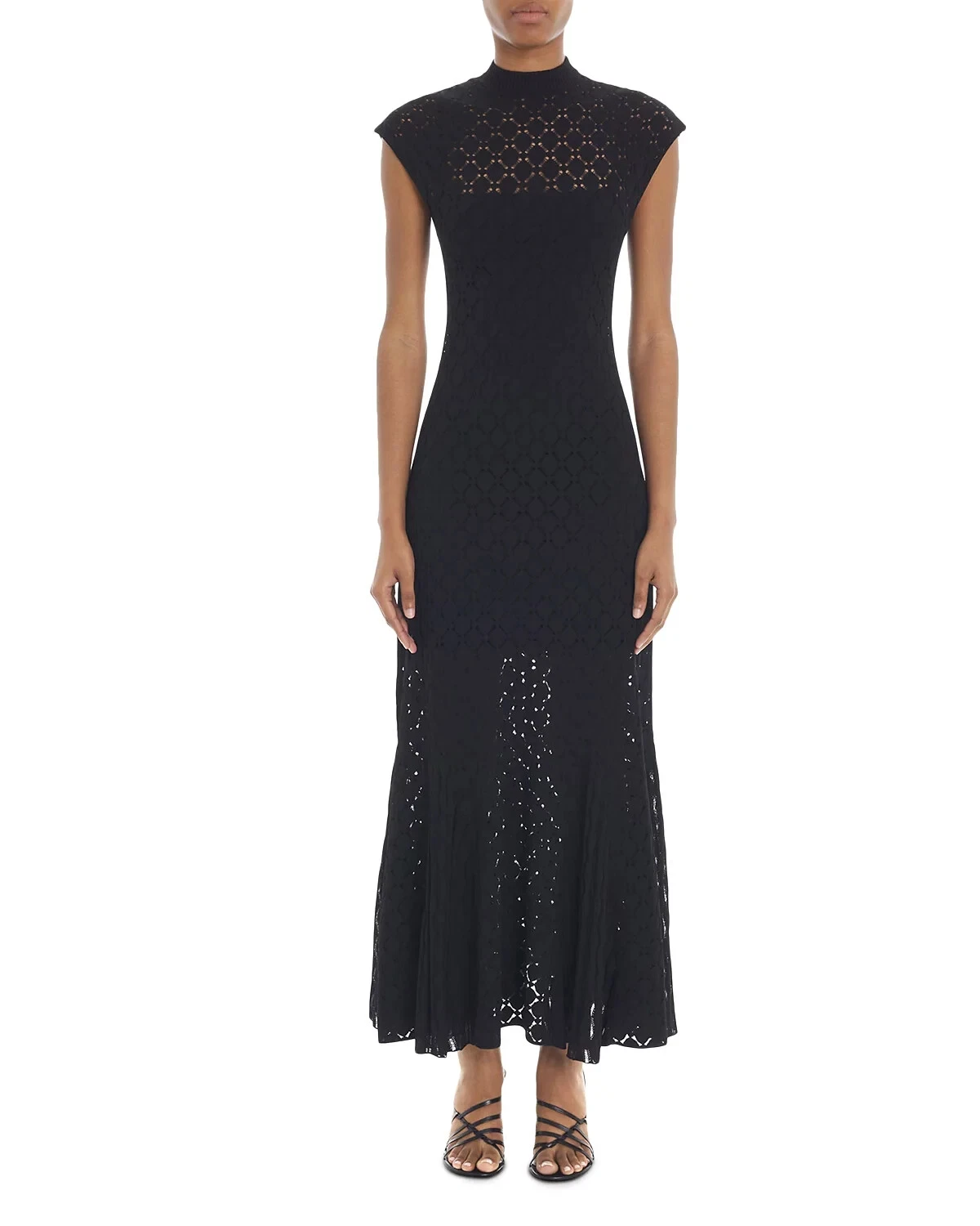 Lanvin — Lanvin Long Dress In Lace Effect Knit BLACK SZ L