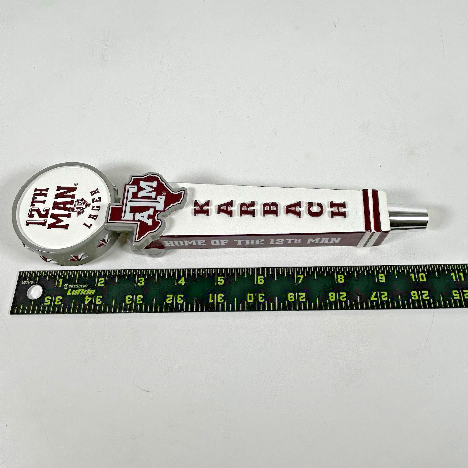 12th Man Lager Karbach Brewing Beer tap handle Texas A&M University Aggies NIB