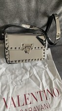 Valentino Garavani Rockstud23 Small Silver Leather Shoulder Bag