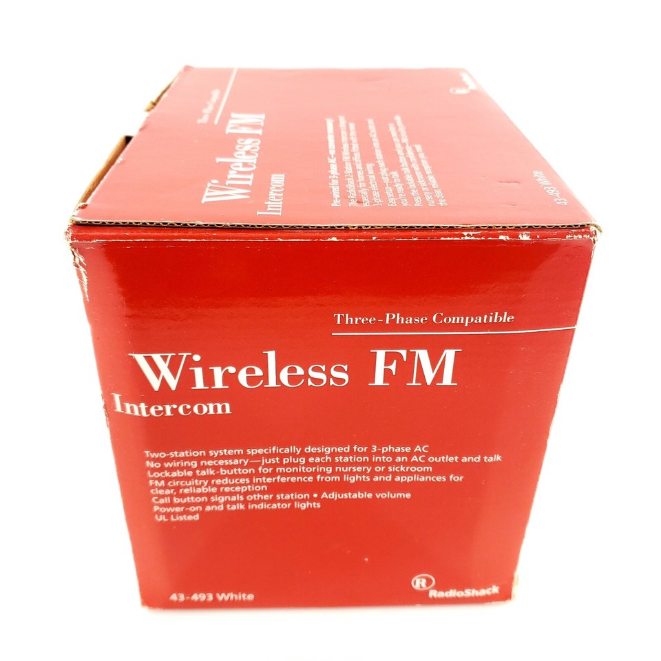 RadioShack Wireless FM ThreePhase Compatible 43493 White New