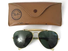 Vintage Ray Ban Aviator Sunglasses 58 14 w/ Case Green Lenses B&L Bausch & Lomb
