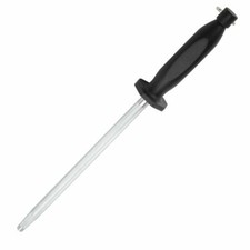 Vogue Knife Sharpening in Black - Round Chromed Steel Head - 25.5cm