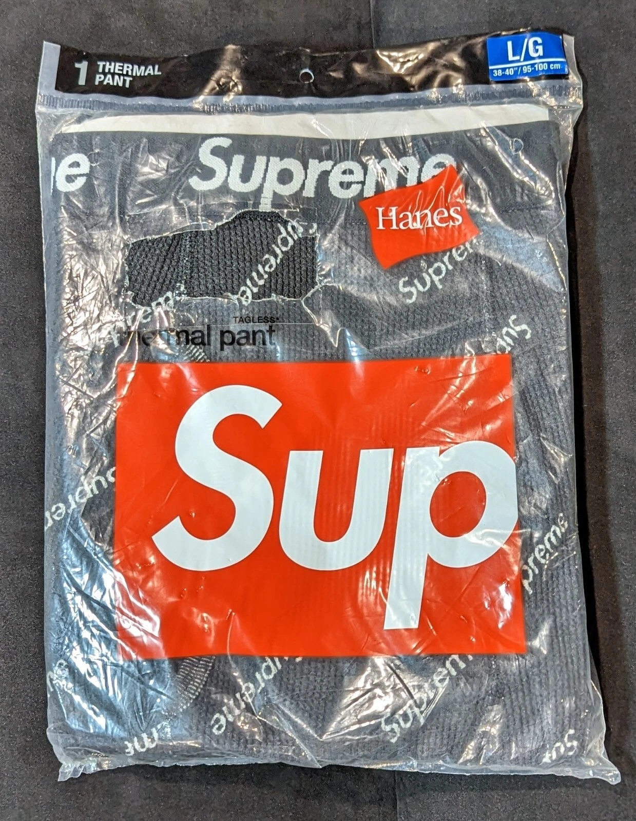 Pantalon thermique Supreme Hanes (1 paquet) logos noirs taille L