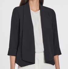 *kasper* Black Draped Open-front Jacket / Size Uk 14