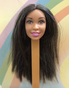 Mattel Barbie Doll Head Nikki African American Long Hair Light
