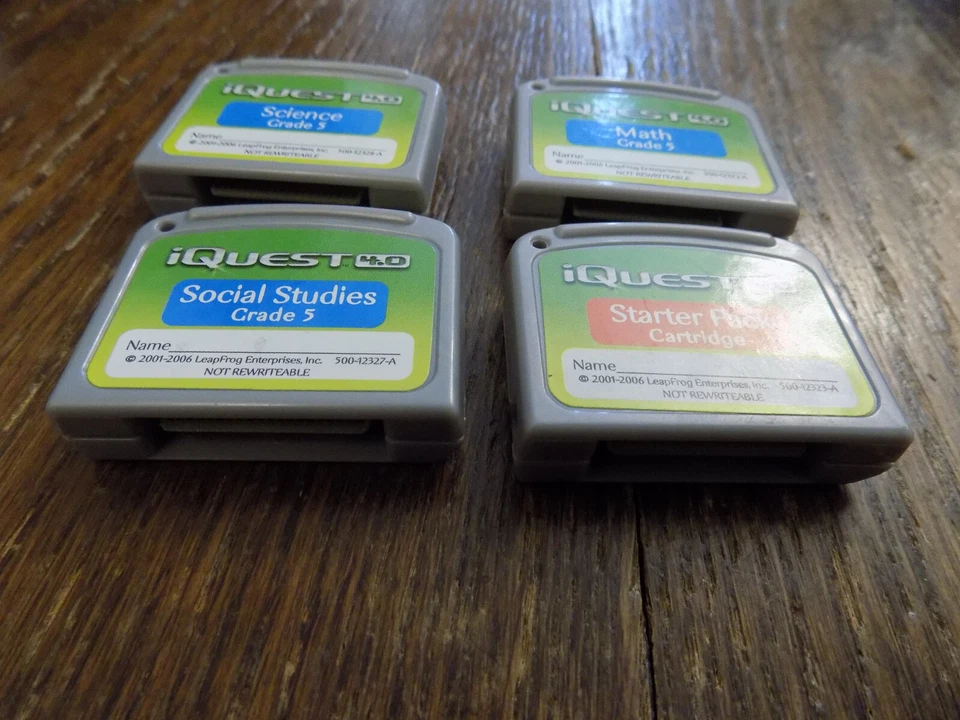Leap Frog IQuest 4.0 Cartridges lot 4 Math Science social Starter pack Grade 5 - Image 3 of 4