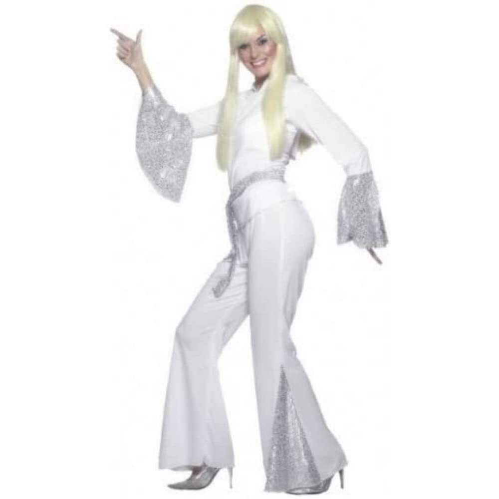 Smiffys 70s Disco Lady Costume, White (Size M)