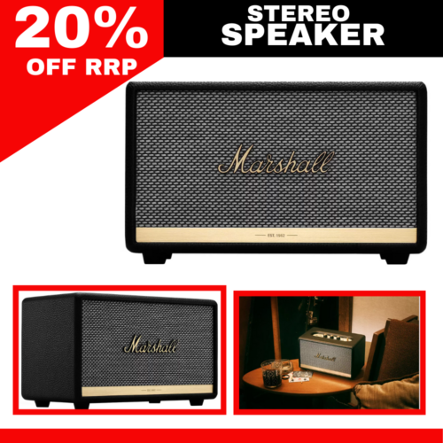 Compact Marshall Acton II Bluetooth Stereo Speaker Wireless Upto 10M 3.5MM Black - Picture 1 of 15