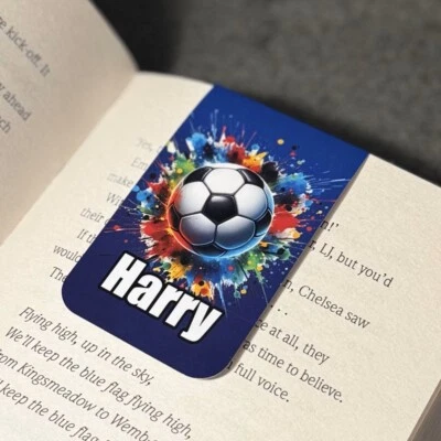 4YOURHAPPINESS Personalised Magnetic Bookmark Football Fan Gift For Kids Book Lover Bookworm