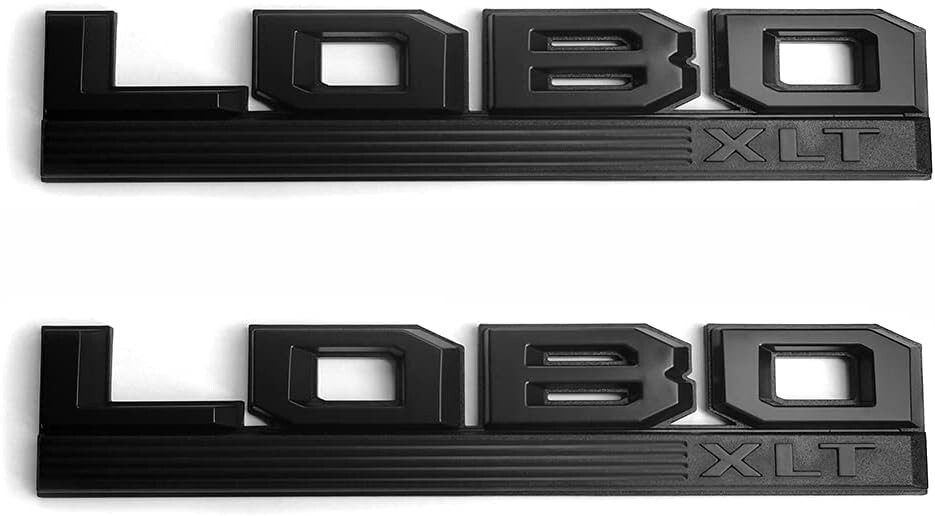 3x LOBO XLT Emblems Fender Badge Logo FL3Z-16720-L Matte Black | eBay