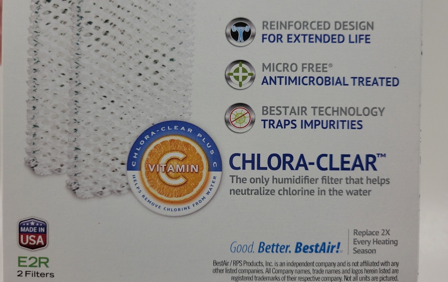 TWO Best Air Humidifier Wick Filter E2R FITS Moistair HD500 Idylis