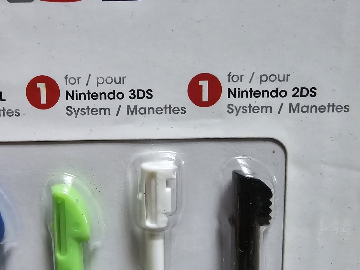 Nintendo 2DS 3DS 3DS-XL Stylus Rainbow Styluses 6 Pack OEM
