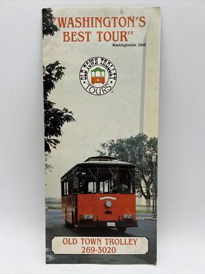 1988 OLD TOWN TROLLEY TOURS Washington DC Mayor Marion Barry TRAVEL BROCHURE MAP