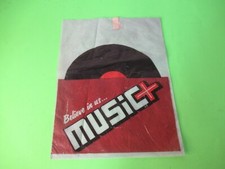 VINTAGE MUSIC PLUS RECORDS PLASTIC 45 / 7" BAG / RECORD SHOP STORE