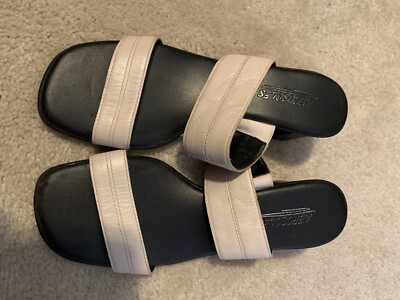 AEROSOLES Womens Cushioned Off White Leather Heel Strap Sandals Size 9