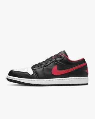 Nike Air Jordan Retro 1 Low Black Fire Red Bred White Toe 553558