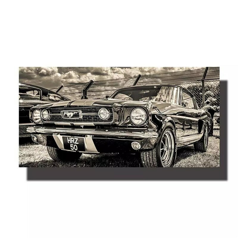 Toile tableaux muscle cars Mustang 50x70 cm idée cadeau pour homme passionné