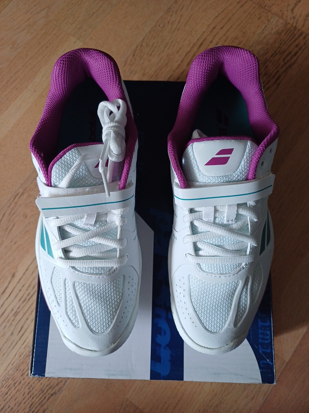 Chaussures Babolat Propulse AC blanches amorti haute performance taille 38